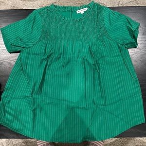 Gorgeous green and white pinstriped top